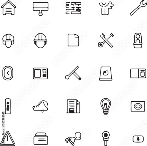 business and finance icons set silhouette vector 