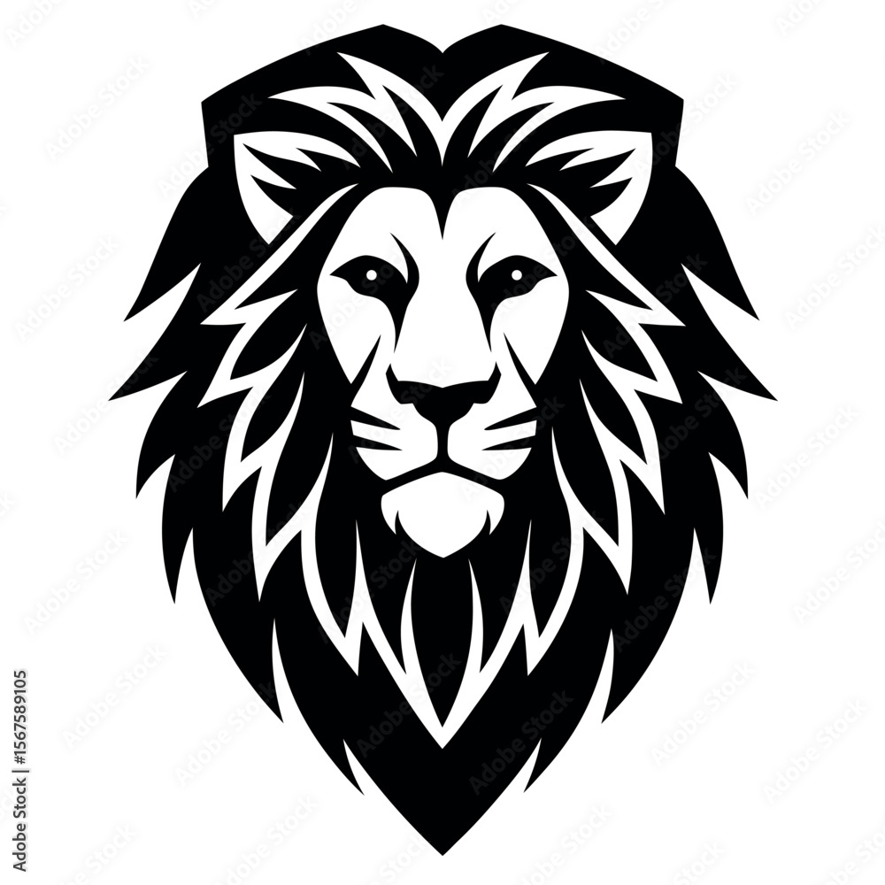 Obraz premium Lion head logo vector illustration.
