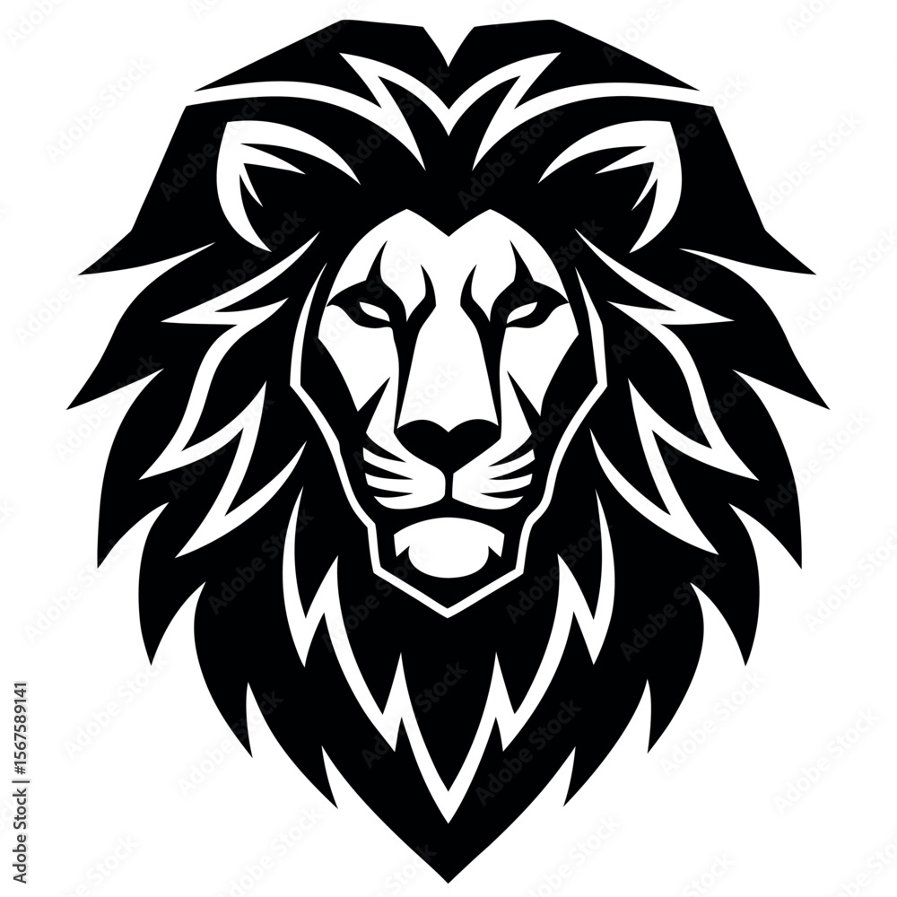 Obraz premium Lion head logo vector illustration.