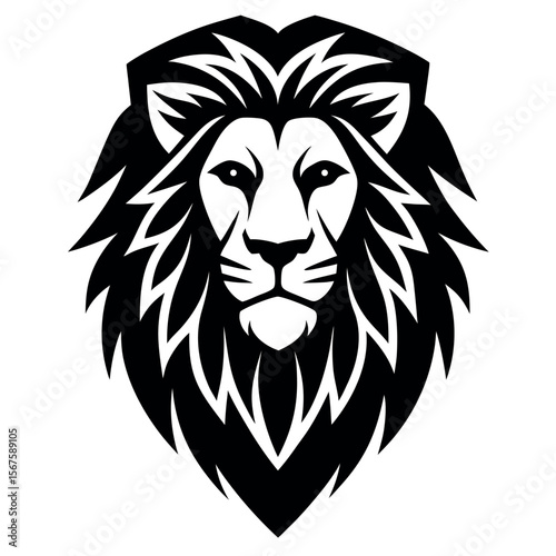Lion head logo vector illustration.