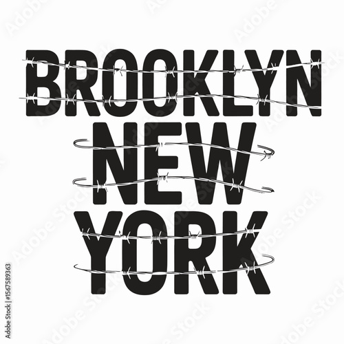 New York, Brooklyn t-shirt design. T-shirt print design in American college style. Athletic typography for tee shirt print in university and college style. Vector