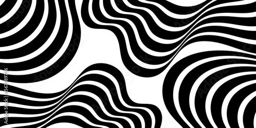 Abstract geometric line wave banner. perspective Shape with 3d dimensional effect