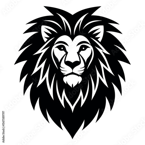 Lion head logo vector illustration.