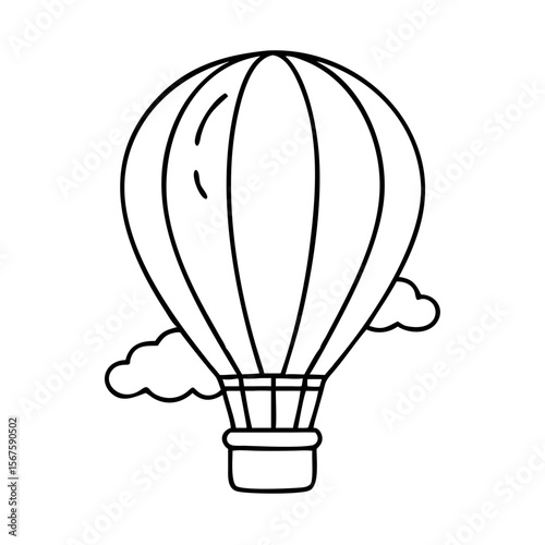 Hot air balloon coloring page for kids 