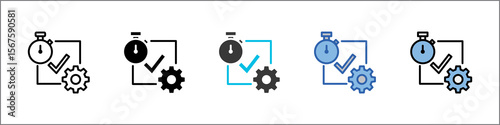 Efficiency Icon Pack Multistyle Illustration