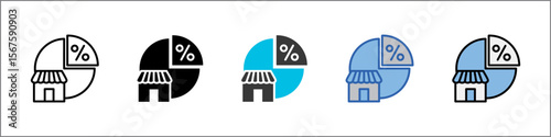 Market Share Icon Pack Multistyle Illustration