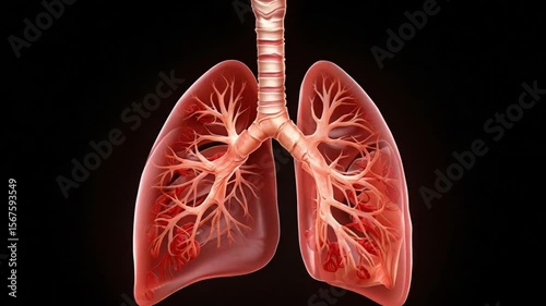 Stunning 3 D Animation Human Lungs Respiratory System Anatomy Medical Education Science Broadcast Quality High Resolution Detailed Bronchi Alveoli Trachea Realistic Visualization