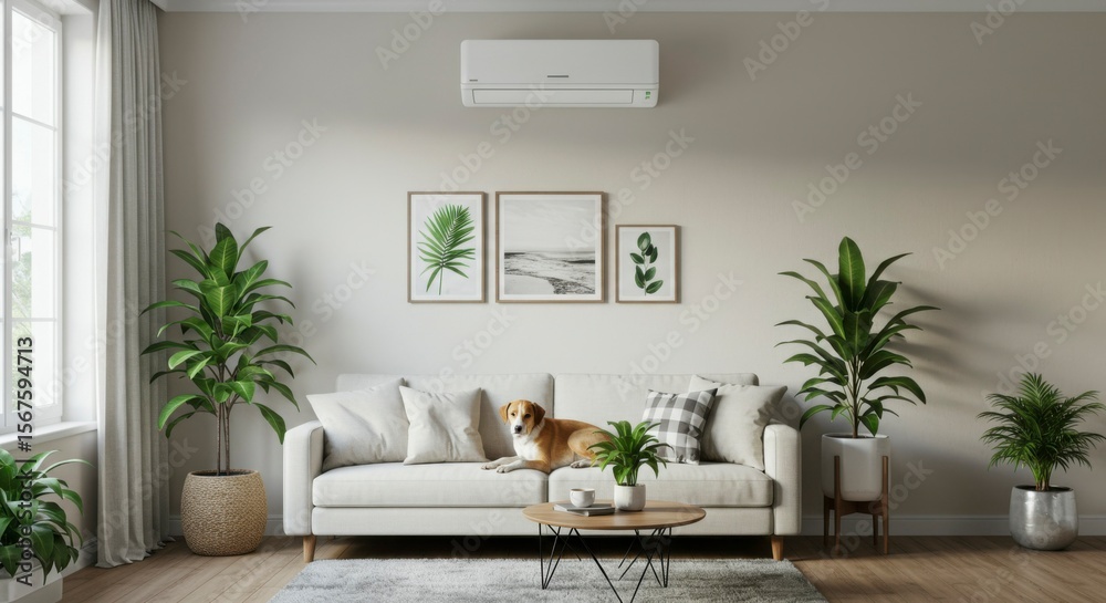 Fototapeta premium Modern living room with AC unit (3)