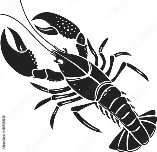 Vector art of a fresh lobster is isolated on white background