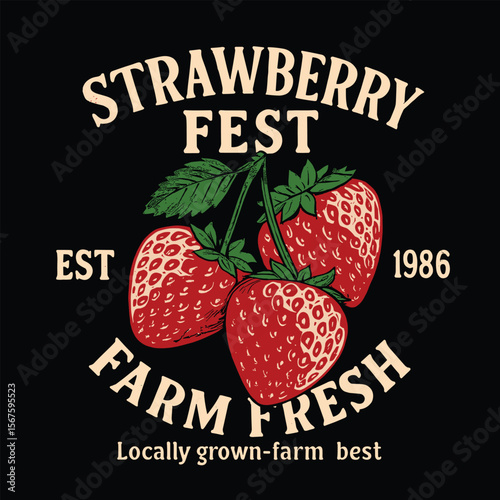 Hand Drawn Strawberry Vector Art - Summer Fruit Illustration with Typography Slogan - Women's Food Fashion T-Shirt Design with Trendy Vibes