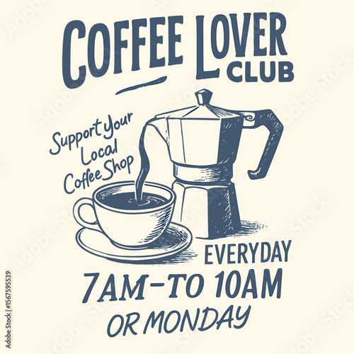 Retro Coffee Cartoon Character Poster - Urban Streetwear T-Shirt Graphic Design - Vintage Vector Illustration for Coffee Lovers