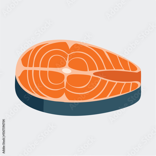 Cute salmon flat vector