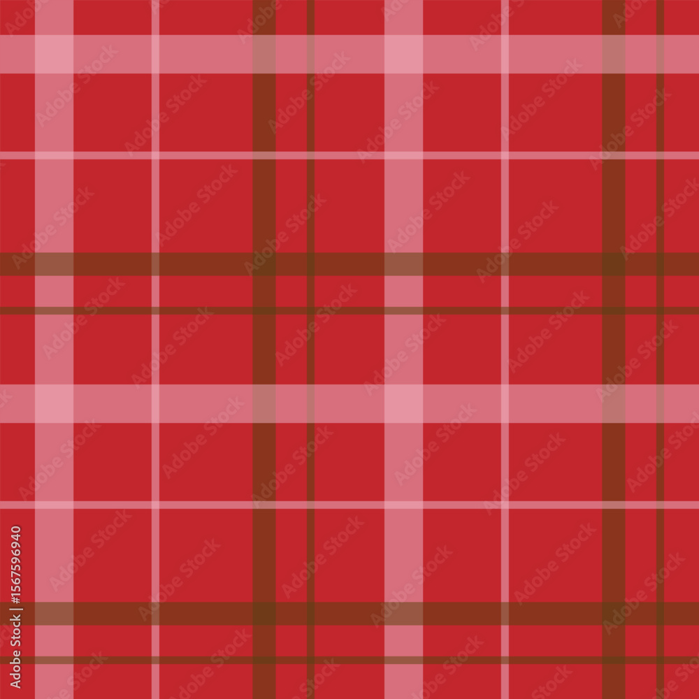 Obraz premium A timeless tartan plaid pattern featuring bold overlaid with intersecting beige and taupe stripes, creating a checkered textile design perfect for fashion, fabric, and background use