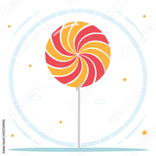 Cute lollipop flat vector
