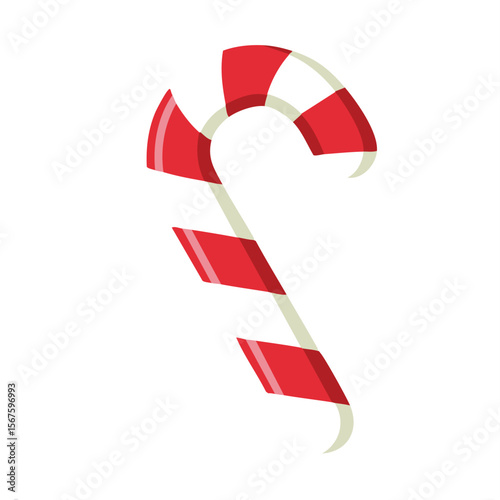 Cute candy cane flat vector
