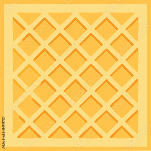 Cute waffle flat vector