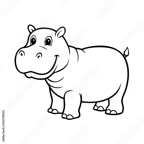 Hippopotamus coloring page for kid 