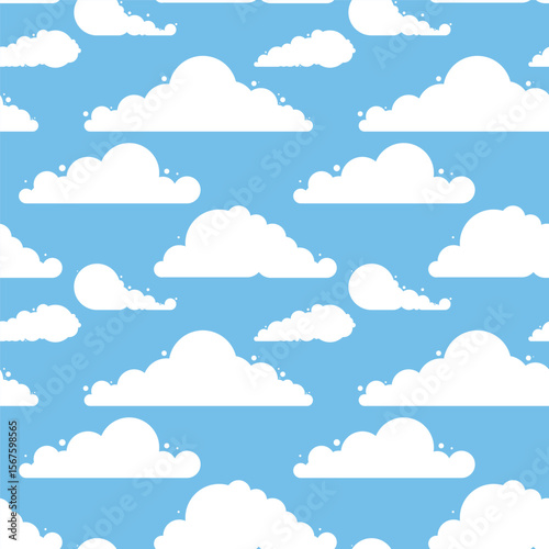 Sky clouds Seamless pattern vector Illustration.