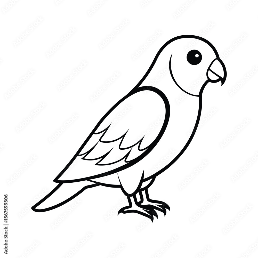 Fototapeta premium A Lovebird line art vector illustration.