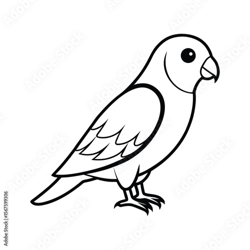 A Lovebird line art vector illustration.