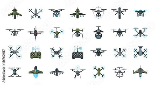 Drone Collection: Aerial Technology Vector Set