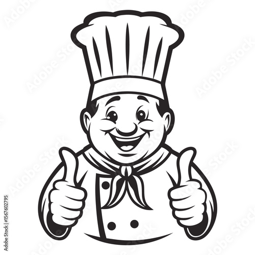 Happy Chef Gives Thumbs Up	