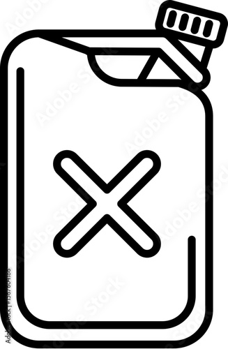 Vector Line Icon of Jerrycan or Fuel Can – Outline Style Vector graphic