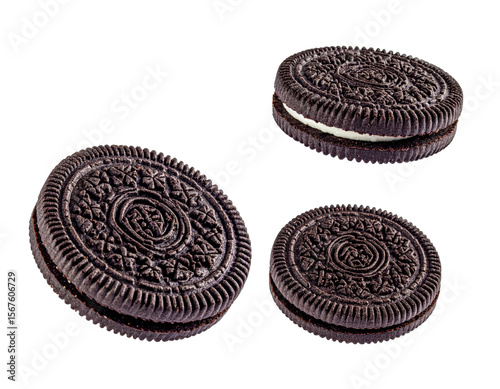 Chocolate cookies oreo cookies dessert cookies sweet cookies delicious on transparent background