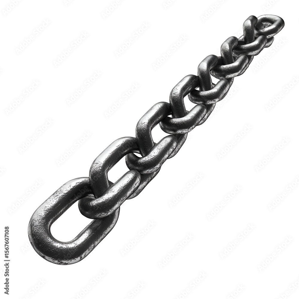 Fototapeta premium Strong Metal Chain Links Black Background,