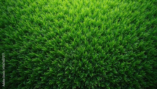 Wallpaper Mural Rich green artificial turf provides vibrant, dense texture, perfect for sports fields, lawns, design backgrounds. Bright, healthy blades offer natural feel, appearance suitable for various marketing, Torontodigital.ca