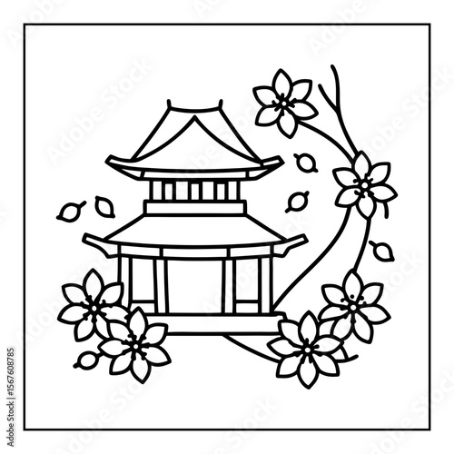 black and white japanese coloring pages