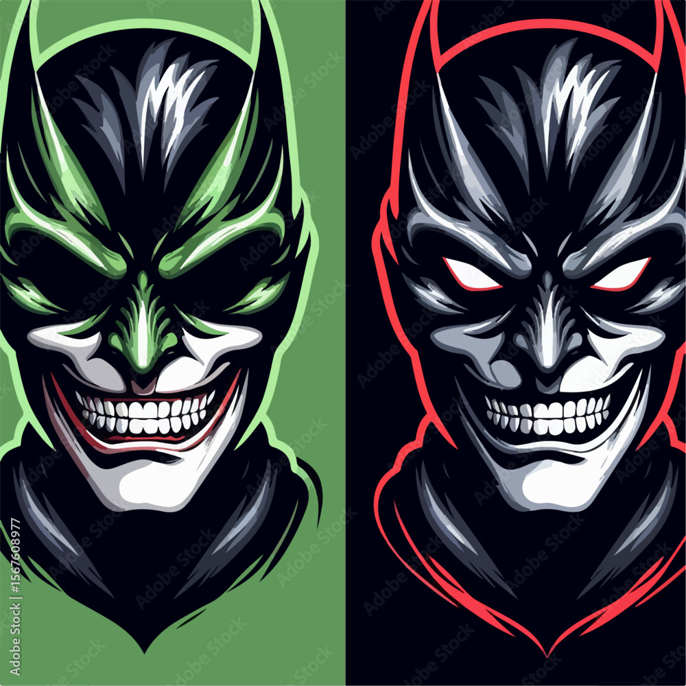 Naklejka premium illustration of an evil scary mask