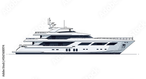 Luxury Motor Yacht with Multiple Decks for Sailing and Recreation