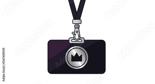 Premium Access Pass with Crown Emblem and Lanyard