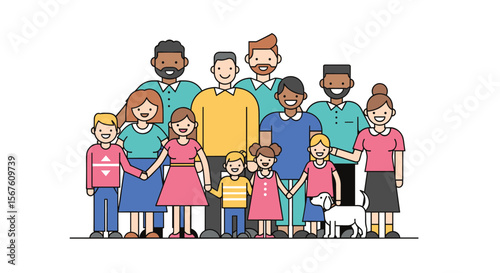 Diverse Multigenerational Family Gathering Together Happily