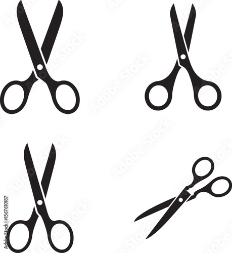 set of scissors vector illustration