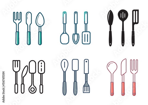 Set of kitchen utensils Vector, kitchen utensils Icons