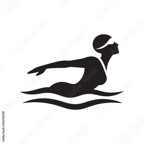swimmers vector silhouette clip art logo designs illustrations collections. swimming sports sets.