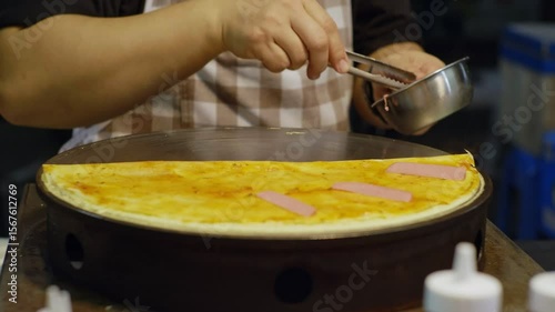 4K 60fps Vendor Crafting Thai Crepe Chiang Mai