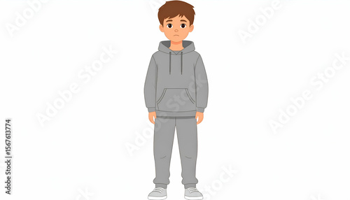 Sad Teenager Gray Hoodie Studio.