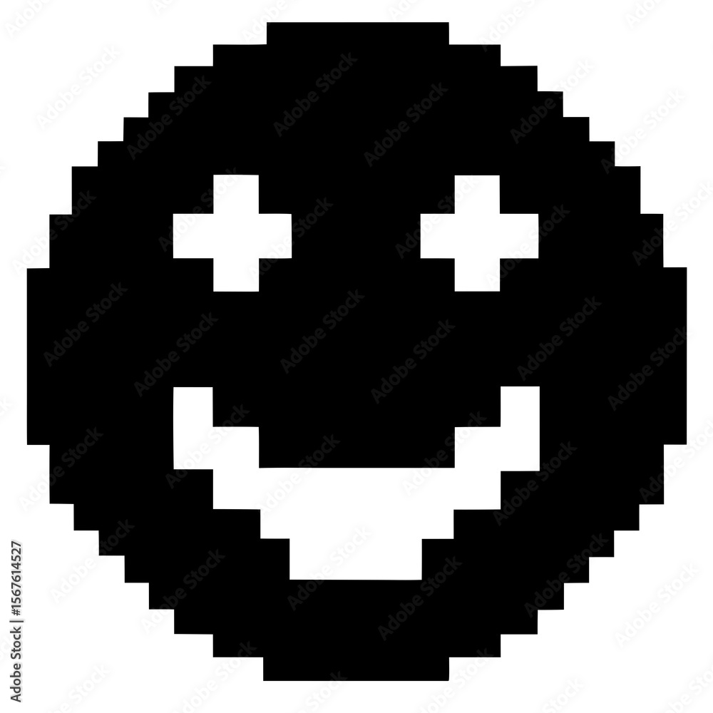 Obraz premium pixel art smiley face