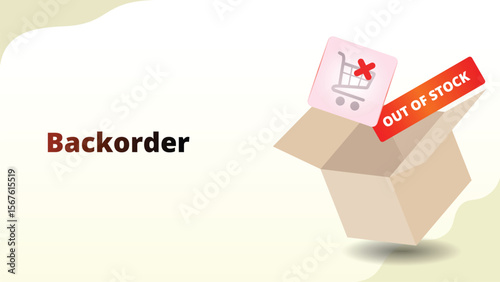 backorder concept. Orders that cannot be fulfilled due to out of stock. supply chain management illustration vector illustration