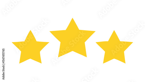 Three Golden Stars  Rating, Review, Feedback, Quality, Excellence