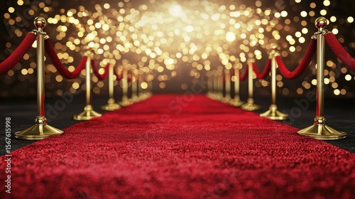 A professional awards background featuring a red carpet, velvet ropes, and gold accents for a prestigious event.