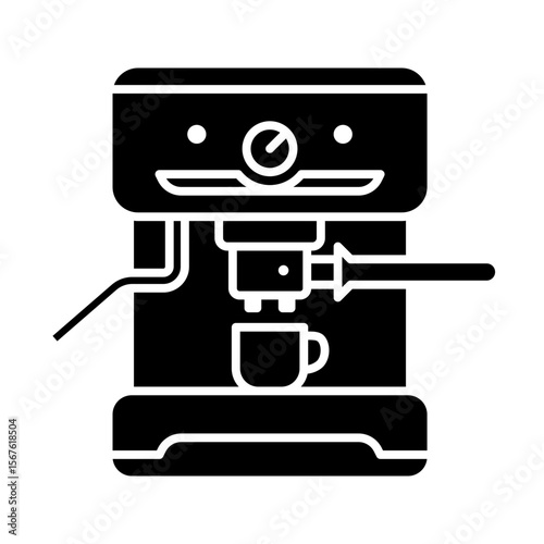 Espresso machine. espresso, machine, coffee, brew, barista, caffeine, appliance, pressure. Vector Icon Illustration