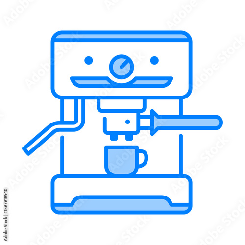 Espresso machine. espresso, machine, coffee, brew, barista, caffeine, appliance, pressure. Vector Icon Illustration