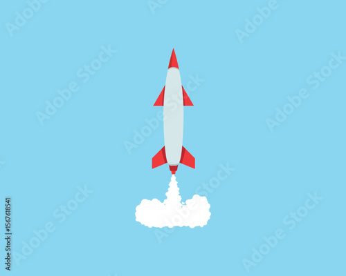 Military fighter aircraft missile rocket weapon. Missile launch, ballistic and cruise missile.