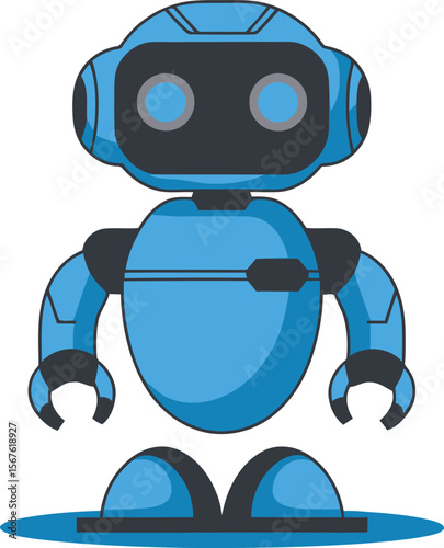 Friendly Blue Robot Illustration