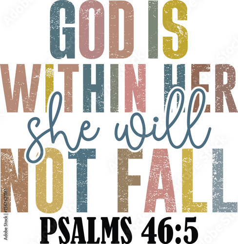 297. God Is Within Her SVG, Psalms 46 5