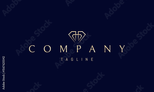 A vector golden logo featuring an abstract image a diamond shaped silhouette with the letter H placed at its center in a clean, geometric style.